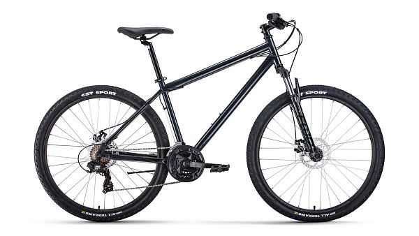 Велосипед горный FORWARD Sporting 2.0 disc 27.5" 19" 21 скорость (3x7) ск. темно-серый/черный RBKW1M